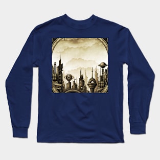 Futuristic vintage city Long Sleeve T-Shirt